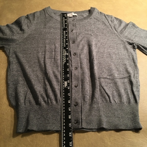 LOFT Spring Summer CARDIGAN, 3/4 Sleeves, Gray/Black Speckles, NWOT, Size L - Picture 7 of 8